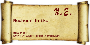 Neuherr Erika névjegykártya